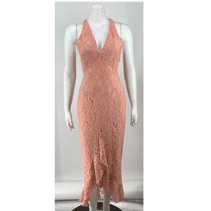 NEW NBD x Naven Lace Midi Dress Pink Small A86